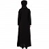 A-line abaya with piping at sleeves-Black-white